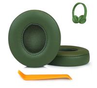 SINOWO Earpads Replacement for Beats Solo 2 & Solo 3 Wireless On-Ear Headphones,Solo2 Solo3 Ear Pads Cushions with Noise Isolation Memory Foam,Soft Protein Leather(Green)