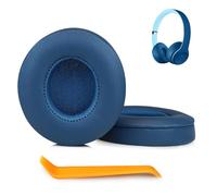SINOWO Earpads Replacement for Beats Solo 2 & Solo 3 Wireless On-Ear Headphones,Solo2 Solo3 Ear Pads Cushions with Noise Isolation Memory Foam,Soft Protein Leather(Pop Blue)
