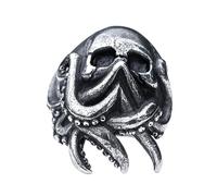 Sinoyp Cthulhu Stainless Steel Ring | Tentacle Octopus Sea Moster Ring | Unique Devil-Themed Jewelry, 不锈钢, No Gemstone