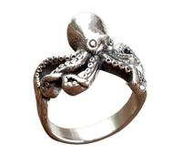 Sinoyp Cthulhu Stainless Steel Ring | Tentacle Octopus Sea Moster Ring | Unique Devil-Themed Jewelry, Stainless Steel, No Gemstone