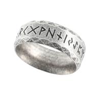 Sinoyp Elder Futhark Runes Ring - Runic Alphabets Design Stainless Steel Nordic Viking Jewelry, 不锈钢, No Gemstone