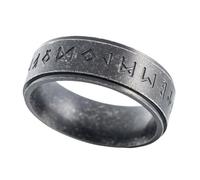 Sinoyp Elder Futhark Runes Ring - Runic Alphabets Design Stainless Steel Nordic Viking Jewelry, Stainless Steel, No Gemstone