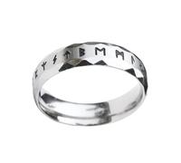 Sinoyp Elder Futhark Runes Ring - Runic Alphabets Design Stainless Steel Nordic Viking Jewelry, Stainless Steel, No Gemstone