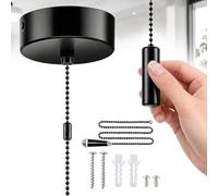 sinpelivot 150cm Bathroom Light Pull Cord Switch Chain Kit | Pull Cord Light Switch Bathroom with Decorative Beaded Chain, Safety Bathroom Ceiling Chain Flush for Toilet Ceiling Fan