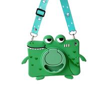 SINQERISHT Tablet Case for Samsung Galaxy Tab A 2019 8.0 Inch (SM-T290/SM-T295) Smart Cover with 360° Swivel Stand/Handle Grip/Shoulder Strap, Shockproof Silicone Cover 3D Cute Dinosaur Case(Green)