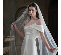 SINRAD 1 Tier 2/3/5M With Comb Cathedral Royal Pearl Wedding Veil Bridal Veil With Pearl Ivory Veu de Noi