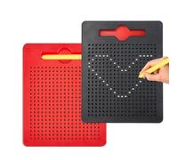 SINRAD 2 x Magnetic Drawing Board, Children's Magnetic Tablet, Magnetic Number Tracing Board, for Children from 3 Years (Black, Red)