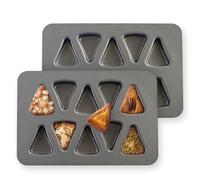 Sinsanye 2 Pack Mini Scone Pan,10-Cavity Triangle Shape Pan Carbon Steel Tiny Cake Slice Mold, Pizza Slice Baking Mold for Biscuits Brownies, Muffin