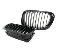SinSed Car Front Grille Cover 1 Pair Front Kidney Grill 1 Slat Gloss Black For 3 Series For E46 320i 328i 330i 1998-2001 2/4 Door