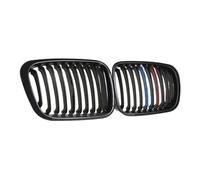 SinSed Car Front Grille Cover 1 Pair Front Kidney Grill 1 Slat Gloss Black For 3 Series For E46 320i 328i 330i 1998-2001 2/4 Door