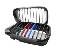 SinSed Car Front Grille Cover 1 Pair Front Kidney Grill 1 Slat Gloss Black For 3 Series For E46 320i 328i 330i 1998-2001 2/4 Door