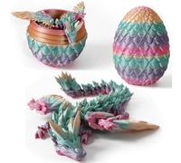 SINSEN 3D Dragon in Egg with Flexible Joints - Crystal Dragon Home Office Decor - Executive Desk Toys - Gift for Kids Boys Girls