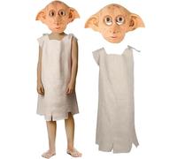 SINSEN Dobby Costume Mask for Children House Elf Costume Dobby Latex Mask Shirt Halloween Cosplay Outfit for Boys and Girls