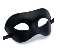 SINSEN Masquerade Eye Mask for Men, Eyemask Costume Props for Mardi Gras Party Halloween Carnival Accessories (Black)
