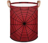 SinSenMa Spiders Web Red Large Laundry Basket Hamper Collapsible Storage Bin for Blankets Kids Toys Dirty Clothes Tall Baby Nursery Hamper for Bathroom Boys Bedroom Halloween Decor Gift Basket