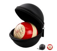 Sinsilvie Billiards Cue Ball Practice Training Artifact or 6 Red Dots Cue Ball,2-1/4",with Black PU Case,Pool Table Training Cue Ball for American Eight Balls,Billiard Accessories (Training Artifact)
