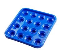 Sinsilvie Pool Ball Tray for 16 Balls, 2 1/4-Inch or Less, Blue or Black Plastic Carrying Tray for Snooker or Billiard (Blue Tray)