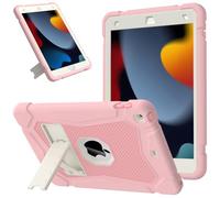 SINSO Case for iPad 9th/8th/7th Generation (2021/2020/2019) 10.2 inch, Fully-Body Heavy Duty Shockproof Protective Kids iPad Cover, Built-in Kickstand, Pink