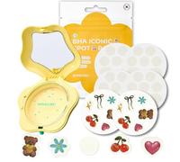 SINSURU Bha Iconic Spot Patch with Mirror Case: Hydrocolloid Plaster with 5000 pm Salicylic Acid, Acne Plasters for Day and Night: Localized Care of the Seb and an Elegant Look