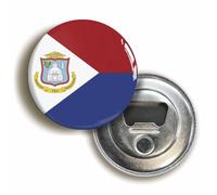 Sint Maarten Flag Bottle Opener Fridge Magnet (Circular 2.3inch / 59mm Diameter)