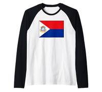 SINT Maarten Flag ST. Maarten Dutch Carribean Netherlands Raglan Baseball Tee