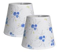 Sinta 2 Pack 15cm Lamp Shade Floral Fabric Small Light Shade for E14/E27 Chandelier Upright Wall Lamp Small Table Lampshade Candle Light Lampshade,Blue