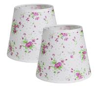 Sinta 2 Pack 15cm Lamp Shade Floral Fabric Small Light Shade for E14/E27 Chandelier Upright Wall Lamp Small Table Lampshade Candle Light Lampshade,Pink