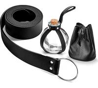 Sintege Renaissance Costume Accessories Women Medieval Viking Potion Bottle Belt, Medicine Drawstring Pouch for Halloween, Black, 5.1 x 4 inches/ 12.9 x 1.6 cm