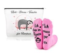 Sintege Set of 2 Retirement Retirement Gift Set 1 Cosmetic Bag and 1 Pair Funny I Am in Retirement Socks Farewell Gift for Retirees Retirement Start Colleague Woman Ladies Birthday