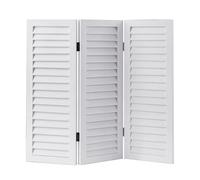 Sintosin 3 Panel Short Folding Room Divider White, 81 cm Tall Room Dividers Free Standing Woood, Foldable Wall for Home Bedroom Office