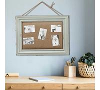 Sintosin Farmhouse Green Cork Notice Boards for Wall, 30 x 40 cm Cute Linen Small Pin Board, Decorative Pin Board with Frame, Wood Vision Board for Home Office School