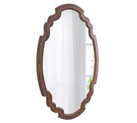 Sintosin Hanging Farmhouse Oval Mirrors for Wall Decor 16 X 22 Inch, Handmade Burning Finished Oval Bathroom Mirrors for Over Sink, Rustic Wood Mirror for Bedroom Entryway, Horizontal or Vertical