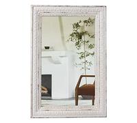 Sintosin Large Vintage Mirrors for Wall 24 x 36 inches, Hanging Rustic Distressed White Mirror for Bedroom, Decorative Bathroom Vanity Mirror, Wood Framed Rectangular Wall Mounted Mirrors Decor