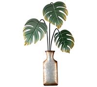 Sintosin Retro Monstera Leaves for Polynesian Decor 10 X 15 Inches, Vintage Palm Leaves Party Decorations, Green Tropical Metal Wall Art Decor for Living Room, Hanging Wall Sculptures Home Decor