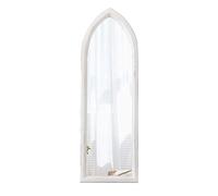 Sintosin Rustic Arched Long Mirrors for Bedroom 30 x 90 cm, Distressed White Decorative Wall Mirror for Living Room, Farmhouse Hallway Mirror with Wood frame