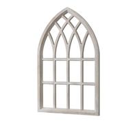 Sintosin Rustic Arched Window Frame Wall Decor 32 x 20 Inch, Washed White | Handmade Distressed, Farmhouse Wood Cathedral Wall Art, Wall Hanging for Hallway, Bedroom, Living Room, Kitchen