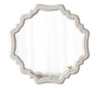 Sintosin Rustic Scalloped White Round Mirrors for Wall Decor 15.7 Inch