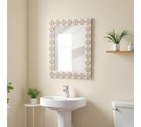 Sintosin Vintage Rectangle Wall Mirrors 30 X 24 Inch, Distressed Finish