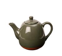 Sintra Glazed 1200ml Terracotta Teapot - Olive Green