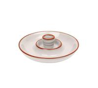 Sintra Glazed Terracotta Olive Dish - Stone, 15cm (Diameter) x 4cm (Height)