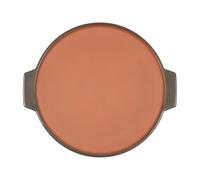 Sintra Terracotta Baking Stone with Glazed Rim & Handles 34cm (Olive Green) | Unglazed Centre, Heat Resistant 350°C, Oven to Table, Mediterranean Style, 34cm Diameter