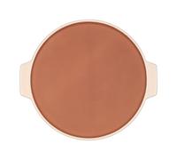 Sintra Terracotta Baking Stone with Glazed Rim & Handles 34cm - Stone | Unglazed Centre, Heat Resistant 350°C, Oven to Table, Mediterranean Style, 34cm Diameter