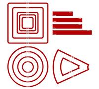 Sintuff 15 Pcs Spell AOE Damage Template Set: Translucent Acrylic Area of Effect Spell Templates for Tabletop RPG Gaming Accessories (Red)