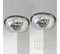 Sintuff 2 Pcs 18'' 270 Degree Corner Dome Mirror, Impact-Resistant Acrylic Corner Dome, High Viewing Angle, Security and Safety Mirror for Blindspot