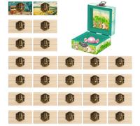 Sintuff 48 Pack Small Wooden Treasure Chest 2.7 x 2.7 x 1.6 Unfinished Wooden Boxes Storage Mini Treasure Box with Hinged Lids Clasp Craft Pine Wood Jewelry Gift Boxes for DIY Bracelet Home Decorate