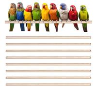 Sintuff 8 Pcs Wooden Bird Perches for Cage Double Head Slotting with a Diameter of 0.6 Inches Replacement Bird Perches Stand for Parrot Macaw Cockatoo Parakeet Move Around(24 Inches)