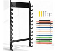 Sintuff Acrylic Drum Stick Holder Wall Mounted, 12 Pair Drumstick Display Stand with 6mm Side and 9mm Back Panel, Wands Rack Organizer for Studio Practice Room, Drummer Gift(Black)