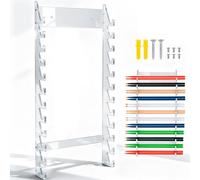 Sintuff Acrylic Drum Stick Holder Wall Mounted, 12 Pair Drumstick Display Stand with 6mm Side and 9mm Back Panel, Wands Rack Organizer for Studio Practice Room, Drummer Gift(Clear)