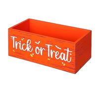 Sintuff Halloween Small Candy Bowl Wooden Funny Candy Dish Halloween Candy Dish Holder for Serving Corn Tired Tray Decor Party Decorations Corn Holiday Decor (Trick or Treat)
