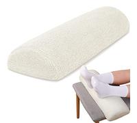 Sintuff Recliner Leg Rest Cushion Sofa Footrest Pillow with Cover Half Moon Bolster Pillow Under Knee Pillow for Sleeping On Back Alleviating Pain, 19.7 x 8 x 3.5 Inch (Beige)